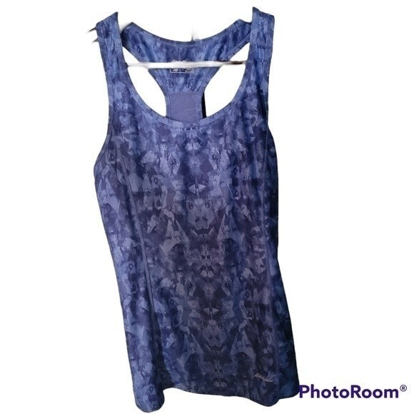 Eddie Bauer Y2K Purple Abstract Print Pattern Athletic Fitness Racer Tank Top S - Picture 1 of 6